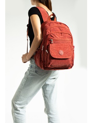 Çanta Trend Krem Unisex Ayarlanabilir 9 Gözlü Laptop Bölmeli Çantası