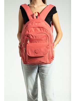 Çanta Trend Krem Unisex Ayarlanabilir 9 Gözlü Laptop Bölmeli Çantası