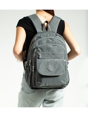 Çanta Trend Krem Unisex Ayarlanabilir 9 Gözlü Laptop Bölmeli Çantası