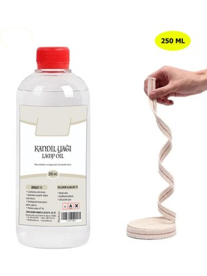 Dünya Magnet Şeffaf Kandil Yağı 250 ml Kokusuz İç Mekan Gaz Lambası Yakıtı ve 50 cm Fitil