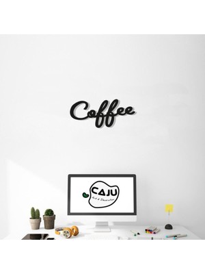 CajuArt Dekoratif Coffee Kahve Yazısı Ahşap Duvar Dekoru Tablo