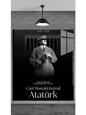 Meta Cam Gazi Mustafa Kemal Atatürk Tablosu Temperli Cam Üzerine Sevgilinize Yılbaşı Hediye