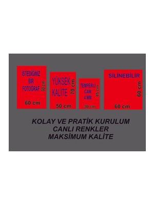 Meta Cam Muhteşem Orman ve Göl Manzarası Temperli Cam Üzerine Tablo Sevgilinize Yılbaşı Hediye