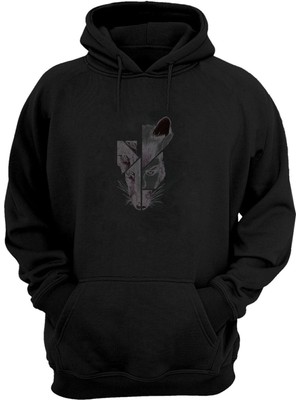 The Wert Unisex Behance Illüstrasyon Baskılı Siyah Normal Kalıp Şardonlu Kalın Sweatshirt