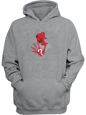 The Wert Unisex Kadınlara Karşı Şiddete Son Baskılı Gri Normal Kalıp Şardonlu Kalın Sweatshirt