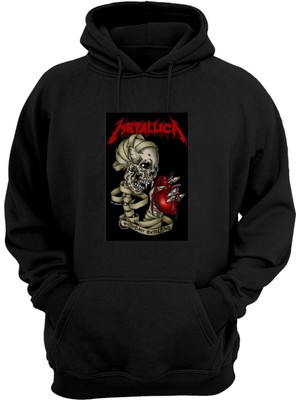 The Wert Unisex Metallica Heavy Metal One Baskılı Siyah Normal Kalıp Şardonlu Kalın Sweatshirt