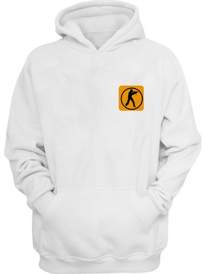 The Wert Unisex Cs Çok Oyunculu Baskılı Beyaz Normal Kalıp Şardonlu Kalın Sweatshirt