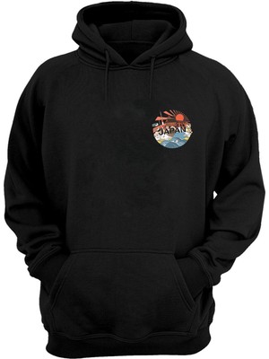 The Wert Unisex Japon Welcome To Baskılı Siyah Normal Kalıp Şardonlu Kalın Sweatshirt