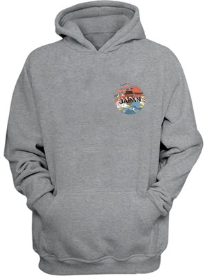 The Wert Unisex Japon Welcome To Baskılı Gri Normal Kalıp Şardonlu Kalın Sweatshirt