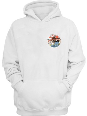 The Wert Unisex Japon Welcome To Baskılı Beyaz Normal Kalıp Şardonlu Kalın Sweatshirt