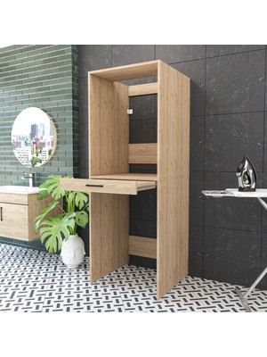 Yıldız Elegance Banyo Dolabı Çamaşır ve Kurutma Makinesi Dolabı Çekmeceli Ahşap Renk