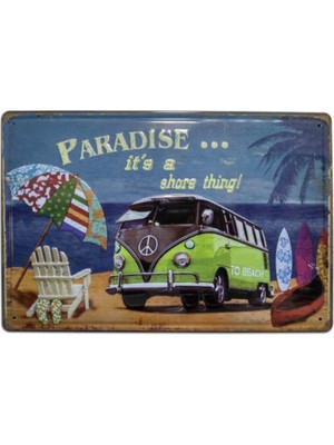 CajuArt Paradise Woswos Temalı 20X30 cm Metal Plaka Metal Tablo