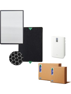 Faf / Sharp KC-C100 E-W-S-C Hava Temizleyici Uyumlu Hepa + Karbon Birleşik Filtre