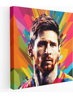 Painted Anarchy Pop Art Lionel Messi Duvar Sanatı - Lionel Messi, Lionel Messi, Renkli, Ev Dekorasyonu, 30X30