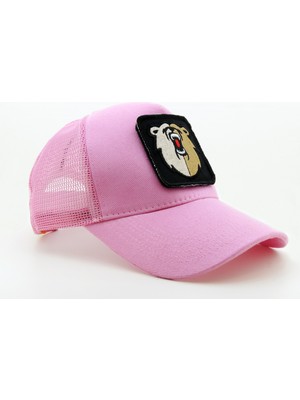 City Goat Trucker (Nakışlı) Bear Logolu Unisex Pembe Şapka (Cap)