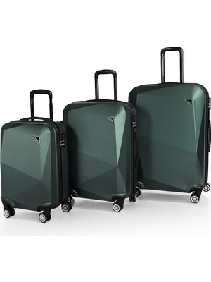 Polo&sky Elmas Model Haki Renk 3'lü Valiz Seti