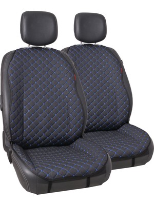 Otomind Mavi Kapitone Siyah Jakar Dokuma Kumaş Otomind Oto Minderi 2'li Set