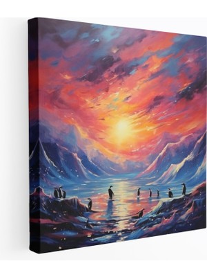 Painted Anarchy Empresyonist Penguen Kanvas Tablo - Rüya Gibi Manzara - Penguen, Kanvas Tablo, Penguen, Duvar Tablosu, 30X30