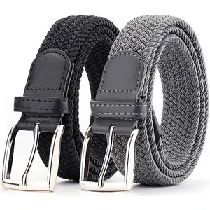 Evet Uygun 2’li Elastik Örgü Kemer Keten Kanvas ve Jeans Pantolon Uyumlu Deliksiz Unisex Kemer