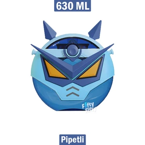 Cocosmile Özel Kutulu 630 ml Pipetli Robot Temalı Tritan Su Matarası Boyun Askılı