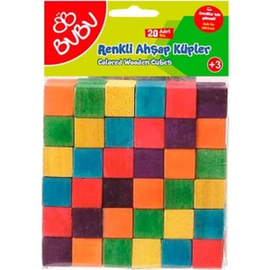 Ahşap Küpler Renkli 20 Parça -HS0032