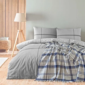 Çift Kişilik Scotch Battaniyeli Nevresim Takımı Elwood Lacivert