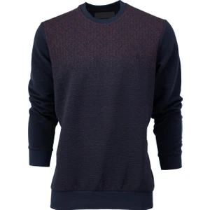 Erkek Mevsimlik Doğal Pamuklu Şık Sweatshirt Bisiklet Yaka Panolu Uzun Kollu Rahat Kesim Tam Kalıp
