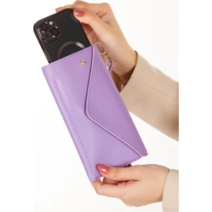 Av A Dos Kadın Deri Telefon Nakit Bozuk Bölmeli Kilitli Bilek Askılı Cüzdan