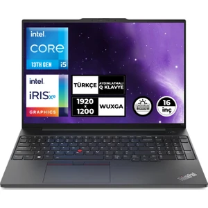 Thinkpad E16 Gen 1 I5-1335U 16GB 512GB SSD 16" Wuxga Windows 11 Pro Taşınabilir Bilgisayar 21JN00BCTX017