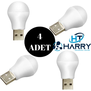 4 Adet 5 Volt 1 Amper Mini USB Taşınabilir LED Ampul Gece Lamba Okuma Işığı Çocuk Odası Lambası