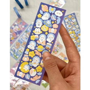 Kağıt Gemi Dükkan Sevimli Hayvanlar Mavi Renk 10 Yaprak  Sticker  / Çıkartma/ Su Geçirmez/bullet Journal