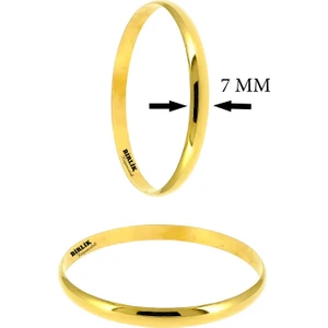 8 Ayar Altın Hediyelik Takı Bileziği 7 MM