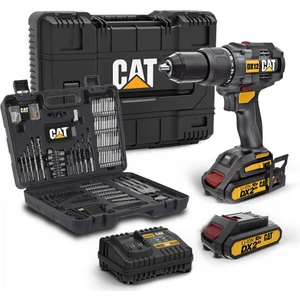 DX12SET 18 Volt / 2.0 Ah Li-Ion Çift Akülü Kömürsüz Profesyonel Şarjlı Darbeli Matkap + DA01903 201 Parça Delme / Vidalama Uç Seti