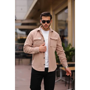 Stil Kombin Oversize Düz Cepli Polar Gömlek Xc U 201