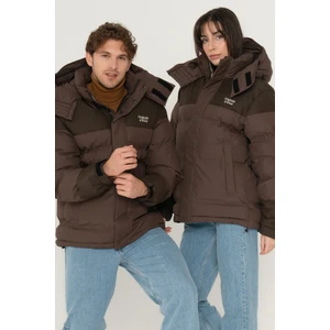 Jack & Jones Jortwice Techincal Puffer Erkek Kahverengi Mont 12238881-Brown