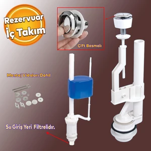 Rezervuar Iç Düzenek Otomatik Su Dolum Basmalı Iç Takımı Alafranga Tuvalet Klozet Sifon Çift Basma