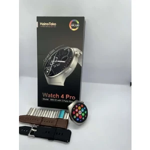 Haino Teko Watch 4 Pro ( RW32 Curved Amoled Ekran ) Gümüş Renk- 3 Kordon Akıllı Saat