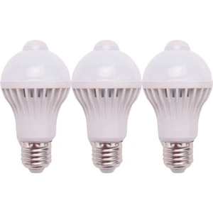 3x E27 LED Ampul Işık Hareket Sensörlü Işık LED Pır Hareket Sensörü Lamba Küre Ampul Işık Lambası, 5W (Yurt Dışından)
