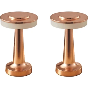 2x Dokunmatik LED Şarj Edilebilir Masa Lambası Yemek Masası Bar Masa Lambası Açık Küçük Gece Lambası Dekoratif Masa Lambası, Bronz (Yurt Dışından)