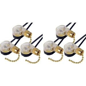 6 Paket Tavan Vantilatörü Işık Anahtarı ZE-109 Fan Anahtarı Tavan Çekme Zinciri Anahtarının Değiştirilmesi (Pirinç) (Yurt Dışından)