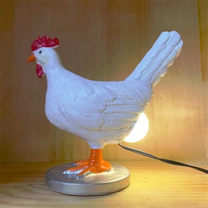 Tavuk Yumurtası Lambası, 3D Tavuk Masa Lambası, Gerçekçi LED Yumurta Lambası, USB ile Reçine Tavuk Yumurtası Gece Lambası (Tavuk Yumurtası Lambası) (Yurt Dışından)