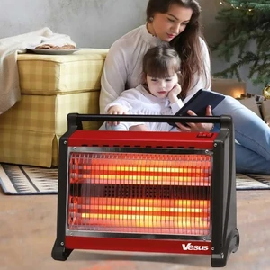 Şömine Tipi Elektrikli Isıtıcı 1800W Quattro 4x4 Quartz Isıtma
