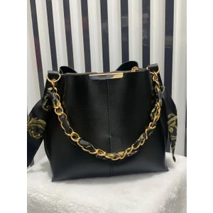 Fular Detaylı Uzun Omuz Askılı Kadın Çanta