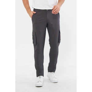 Daniel Voi Erkek Kargo Cepli Siyah Slim Fit Günlük Rahat Pantolon