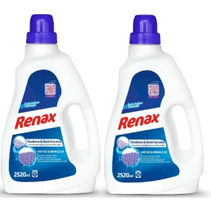 Renax Sıvı Çamaşır Deterjanı Beyaz ve Renkliler 2520 ml x 2 Adet