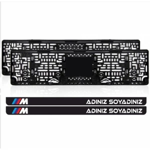 Oto Plakalık M Logolu Isimli Kişiye Özel Pleksi Takmatik Plakalık(Takım)