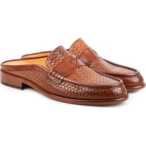 Mawenzi Deri Arkası Açık Kösele Taban Klasik Ayakkabı Deri Ayakkabı Kösele