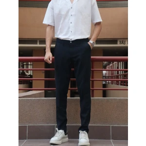 Erkek Pantolon Düz Desenli Poliviskon Kumaşla Şık ve Rahat Günlük Kullanım İçin