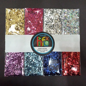 Glitter Damla Model Epoksi  Reçine Süsleme Pulu Nail Art Makyaj Sim Set 15 Gram x 8 Renk 120 Gram