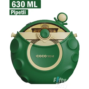 Cocosmile Özel Kutulu 630 ml Pipetli Uzay Temalı Tritan Su Matarası -Boyun Askılı- 3 Farklı Model FFCS0006